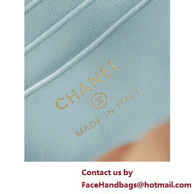 Chanel Lambskin, Resin  &  Gold-Tone Metal Clutch with Chain Bag AP3820 Light Blue 2025